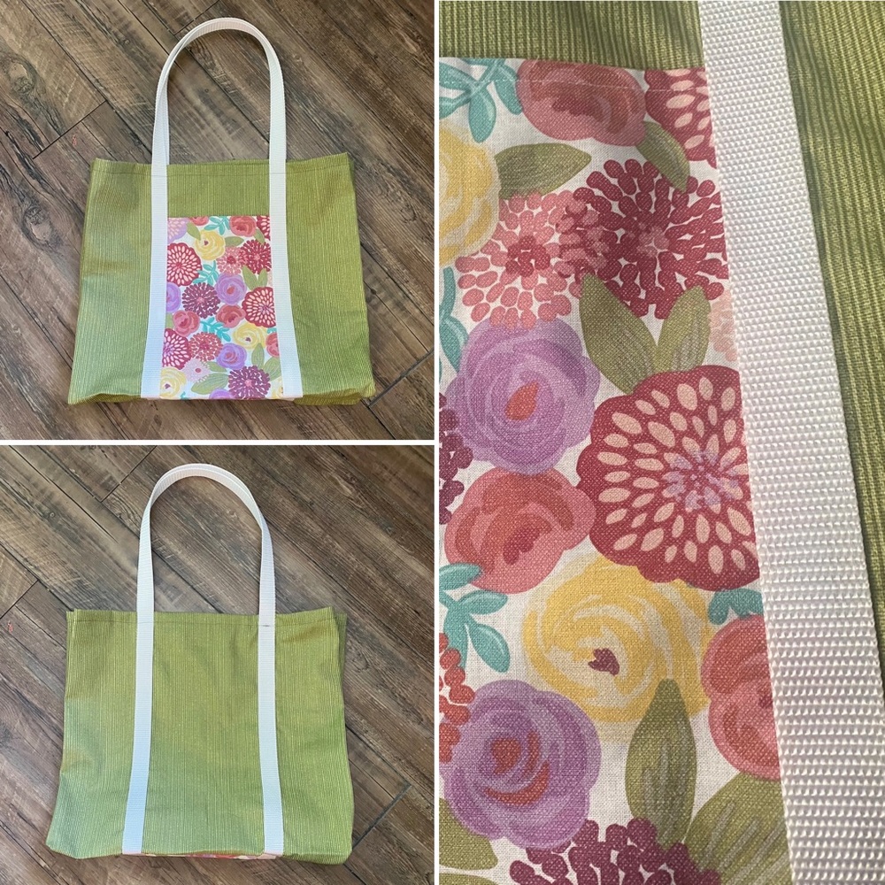 Large tote bag - “sage and floral”